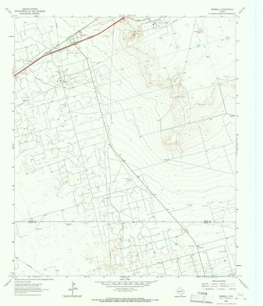 1964 Penwell, TX - Texas - USGS Topographic Map v3