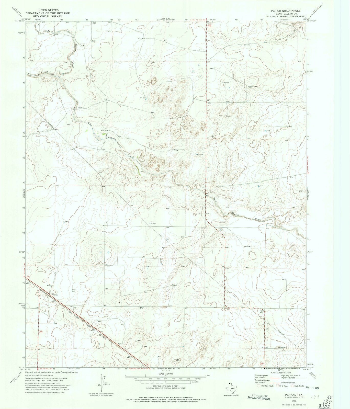 1973 Perico, TX - Texas - USGS Topographic Map