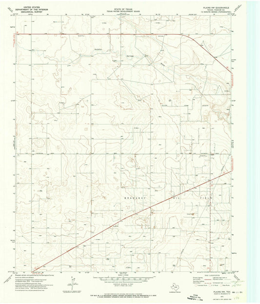 1971 Plains, TX - Texas - USGS Topographic Map