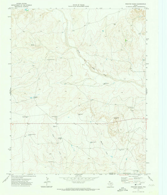 1971 Proctor Ranch, TX - Texas - USGS Topographic Map