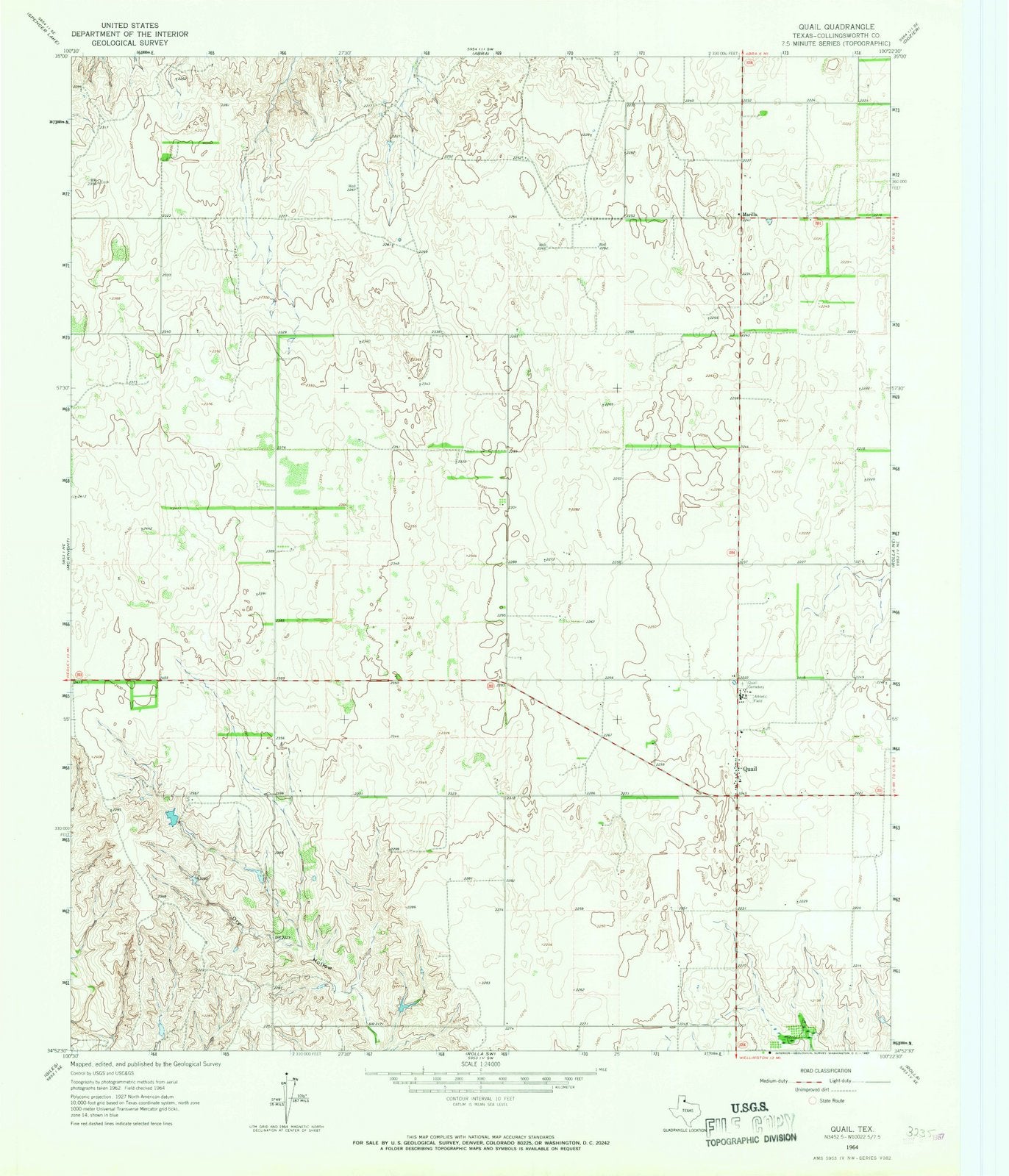 1964 Quail, TX - Texas - USGS Topographic Map