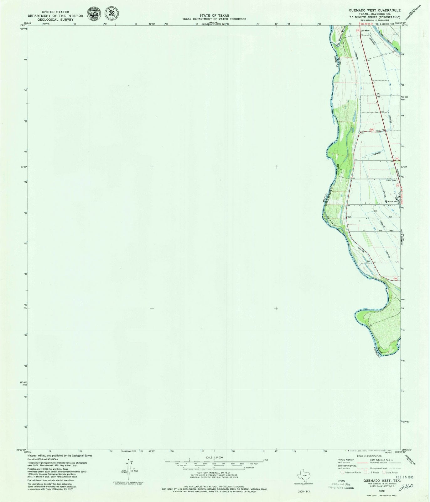 1979 Quemado West, TX - Texas - USGS Topographic Map