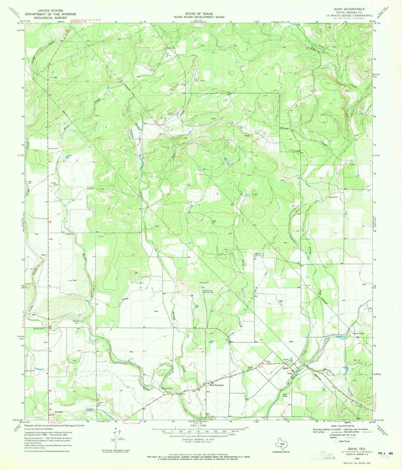 1969 Quihi, TX - Texas - USGS Topographic Map