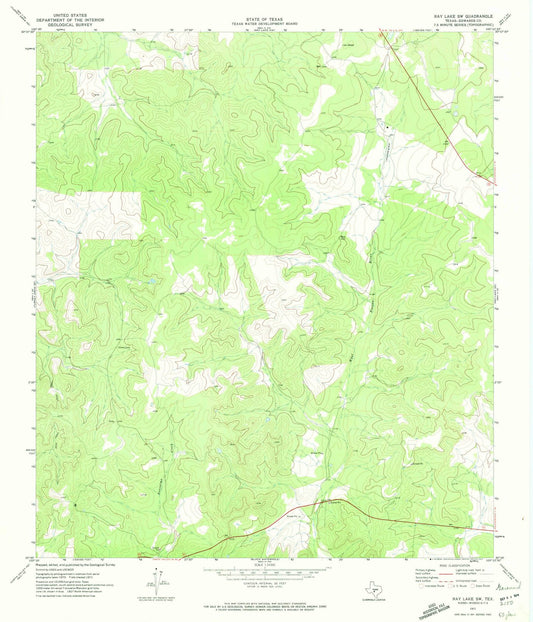 1971 Ray Lake, TX - Texas - USGS Topographic Map v2