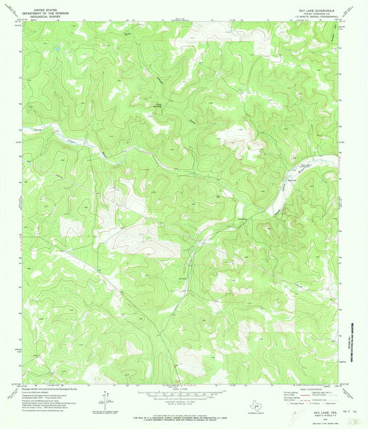 1971 Ray Lake, TX - Texas - USGS Topographic Map v3