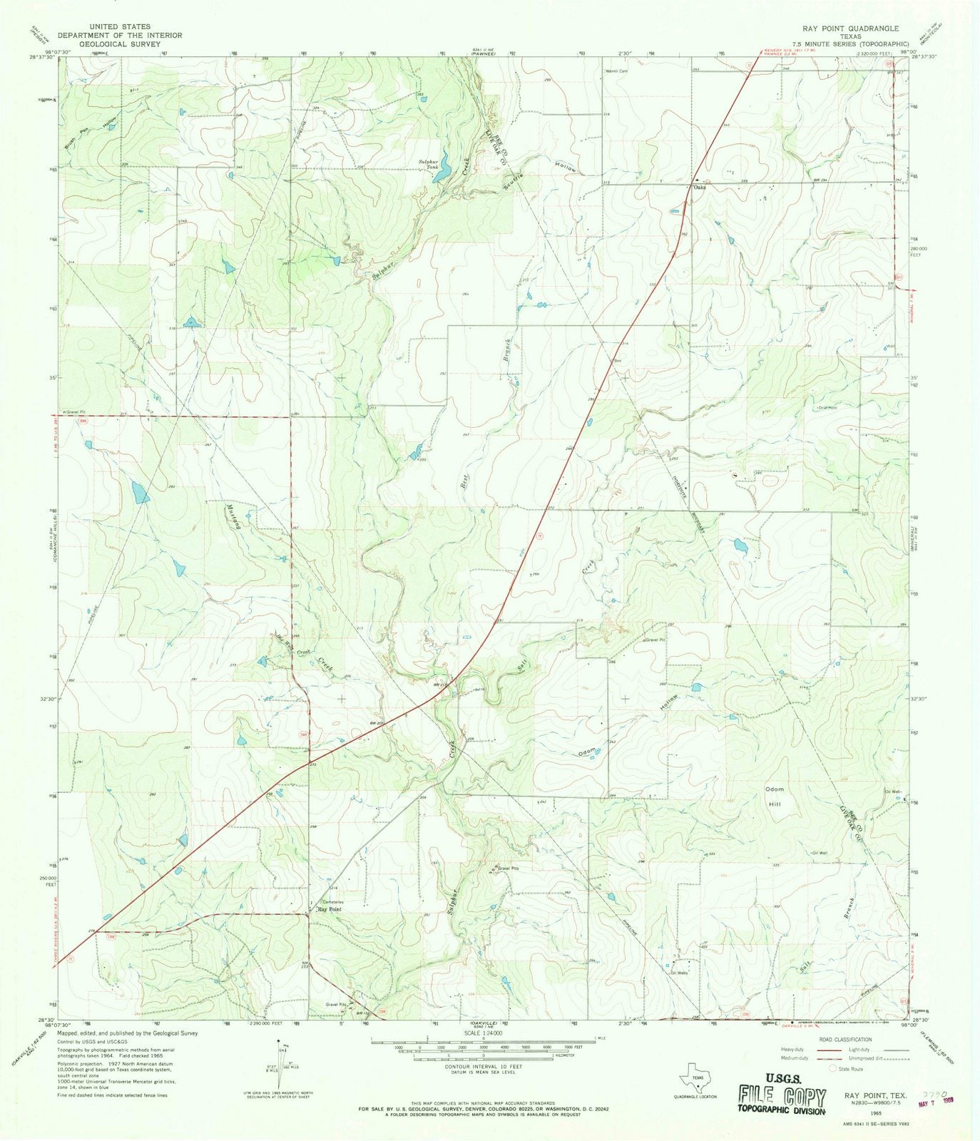 1965 Ray Point, TX - Texas - USGS Topographic Map
