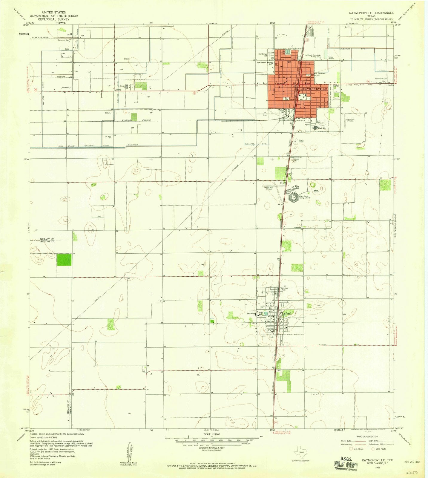 1956 Raymondville, TX - Texas - USGS Topographic Map