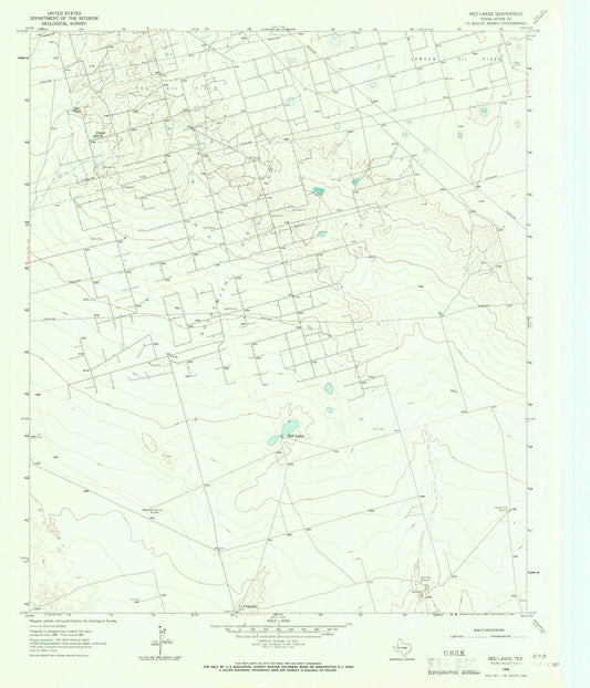 1964 Red Lakes, TX - Texas - USGS Topographic Map