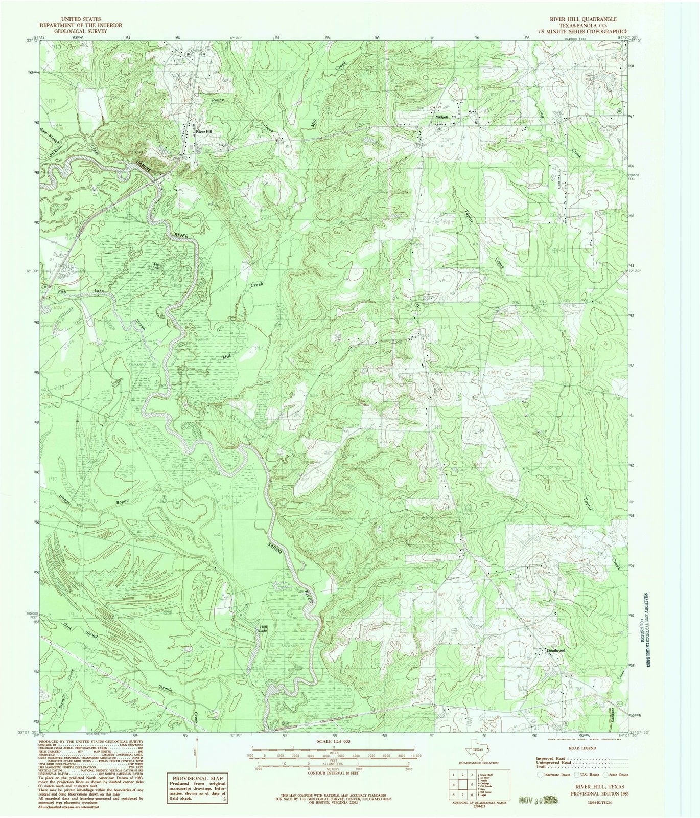 1983 River Hill, TX - Texas - USGS Topographic Map