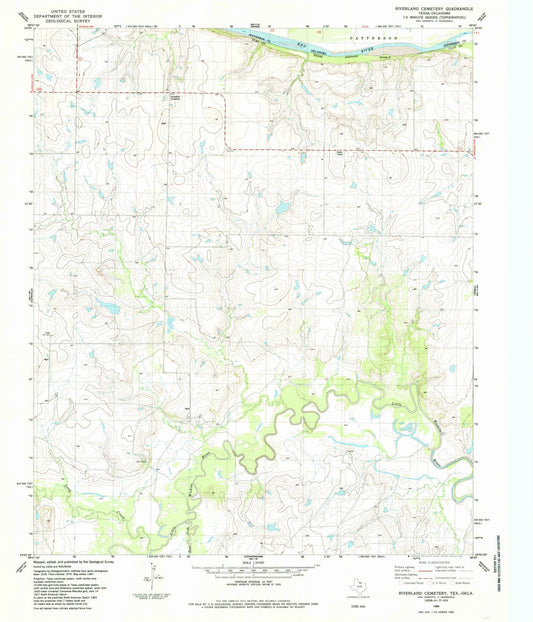 1985 Riverland Cemetery, TX - Texas - USGS Topographic Map