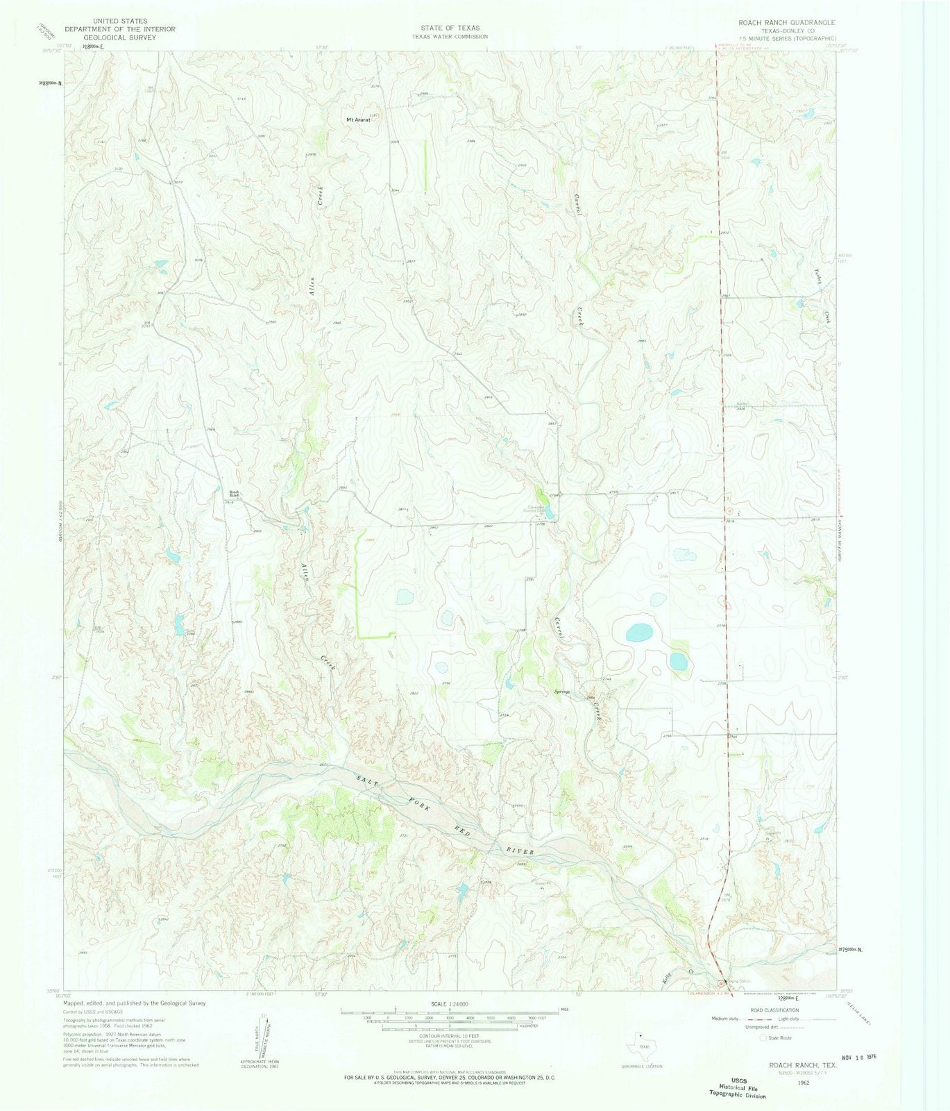 1962 Roach Ranch, TX - Texas - USGS Topographic Map