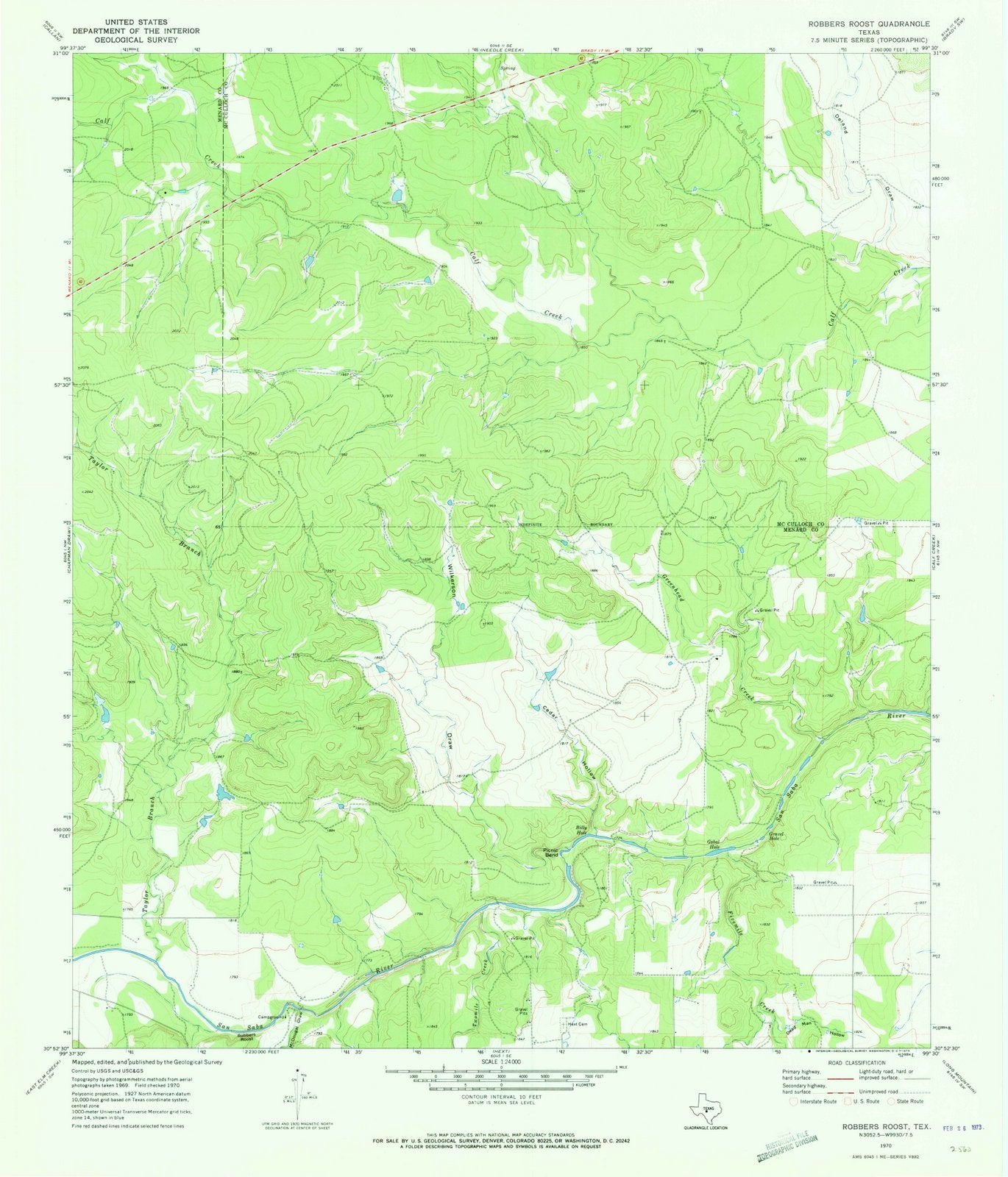 1970 Robbers Roost, TX - Texas - USGS Topographic Map