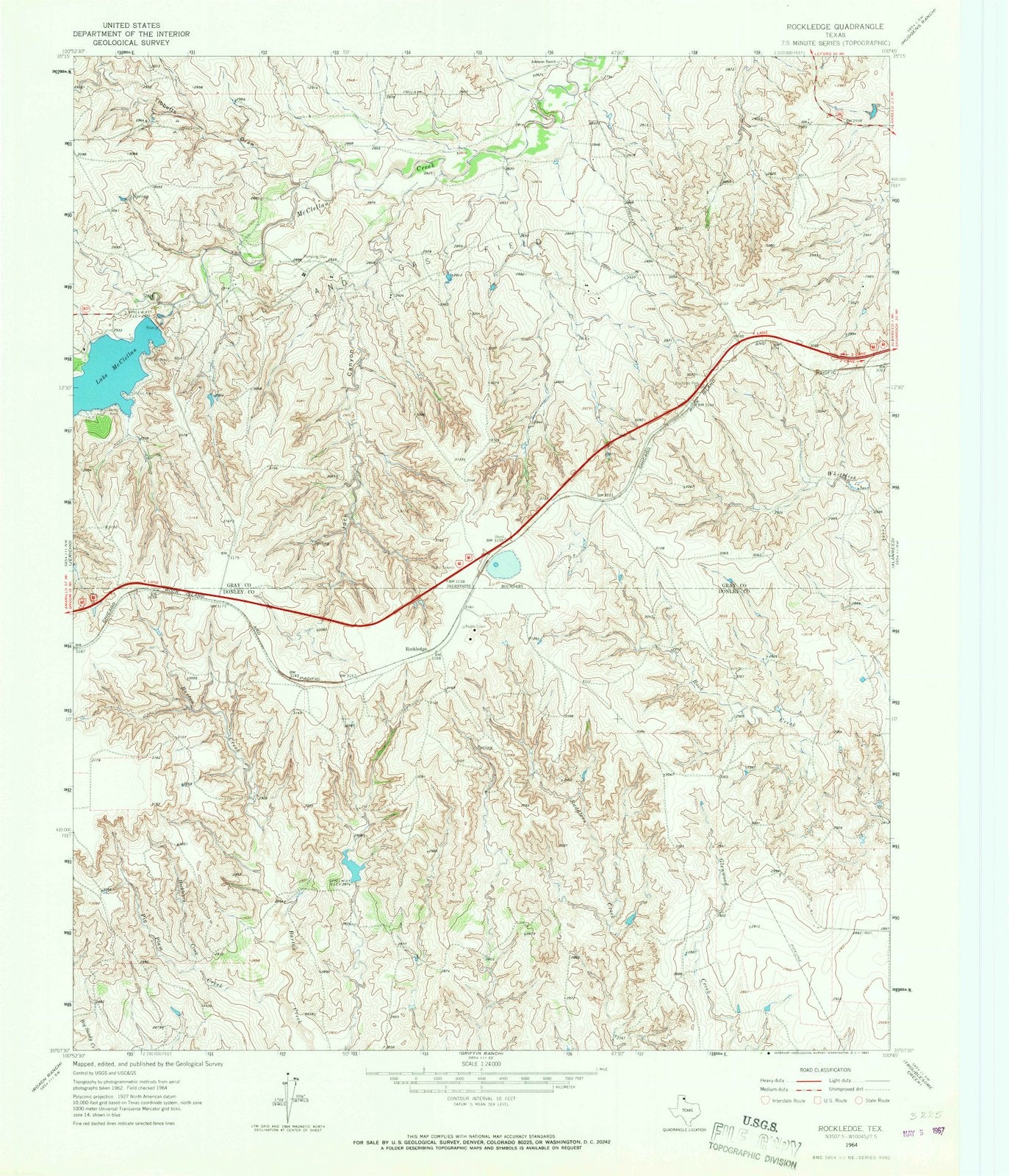 1964 Rockledge, TX - Texas - USGS Topographic Map
