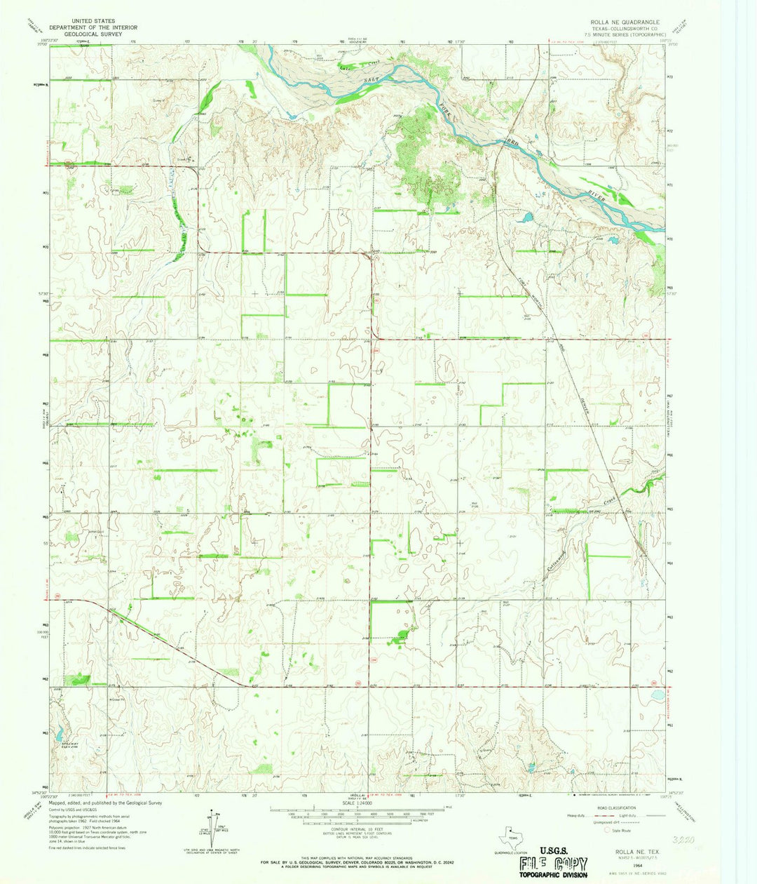 1964 Rolla, TX - Texas - USGS Topographic Map