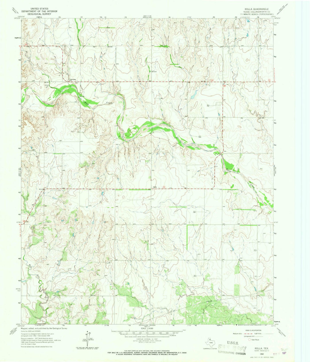 1964 Rolla, TX - Texas - USGS Topographic Map v3
