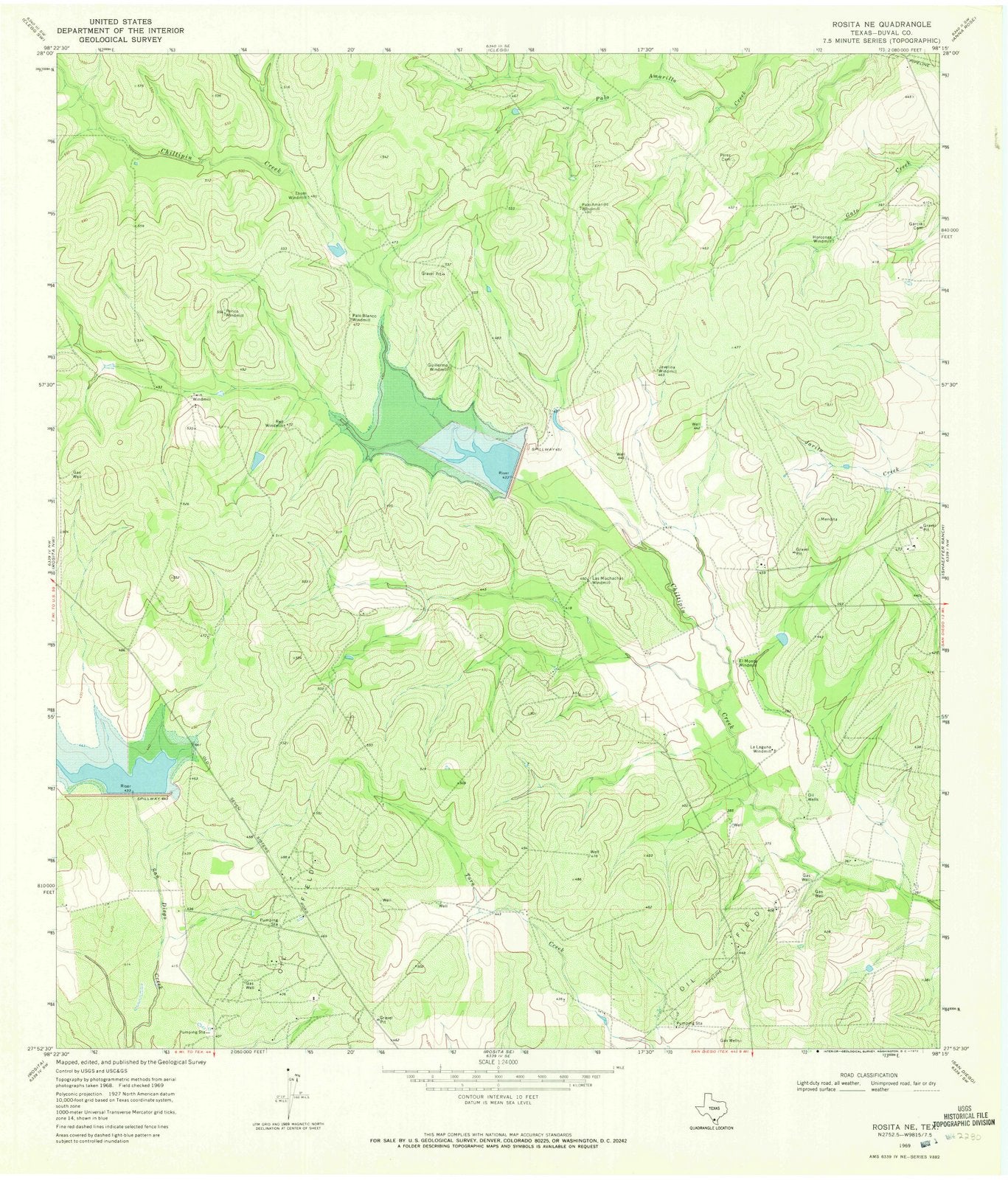 1969 Rosita, TX - Texas - USGS Topographic Map