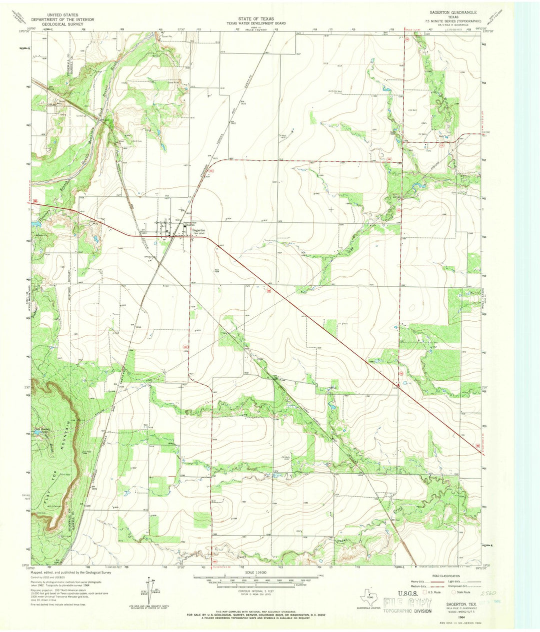 1964 Sagerton, TX - Texas - USGS Topographic Map