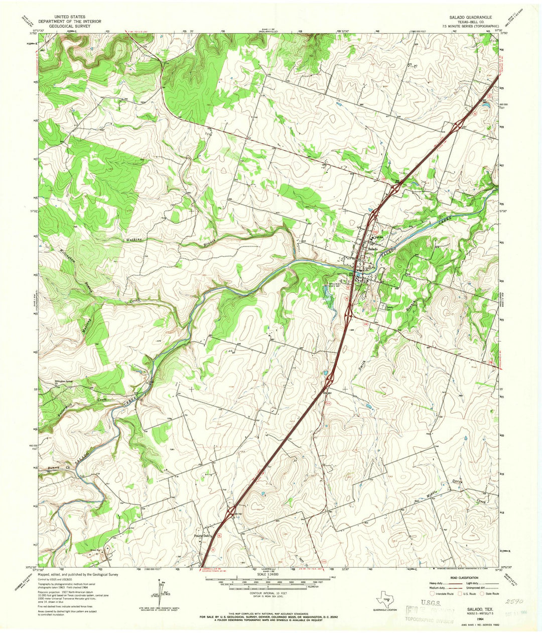 1964 Salado, TX - Texas - USGS Topographic Map