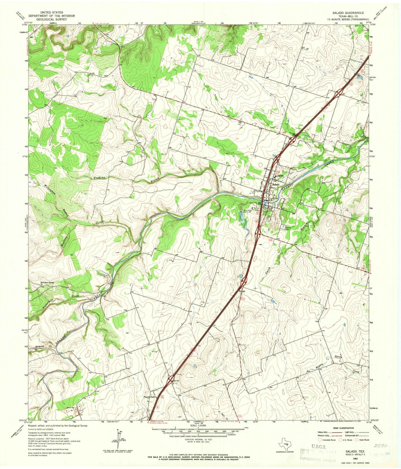 1964 Salado, TX - Texas - USGS Topographic Map