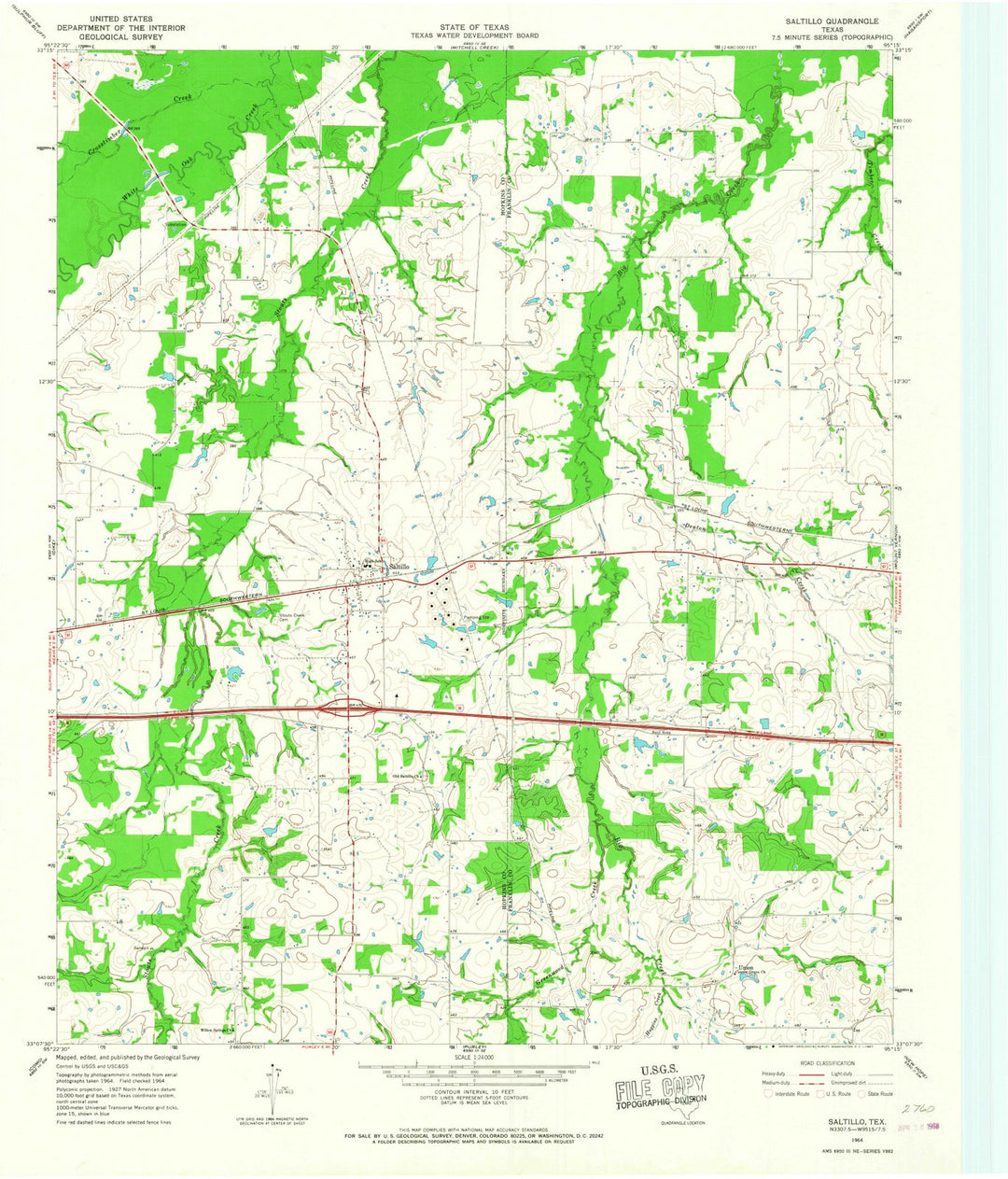 1964 Saltillo, TX - Texas - USGS Topographic Map