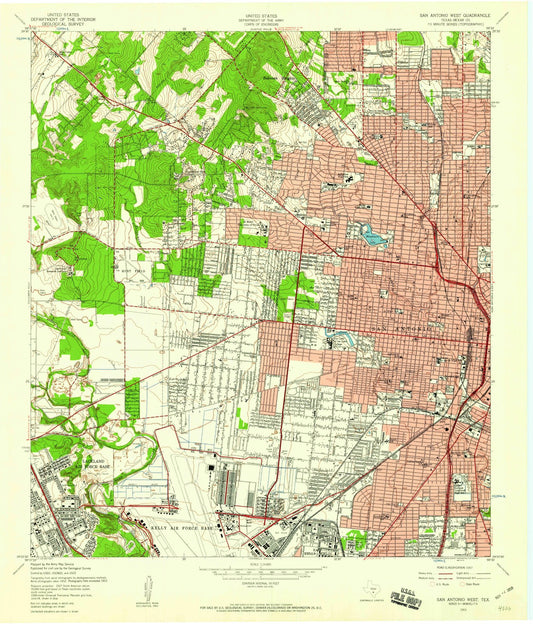 1953 San Antonio West, TX - Texas - USGS Topographic Map
