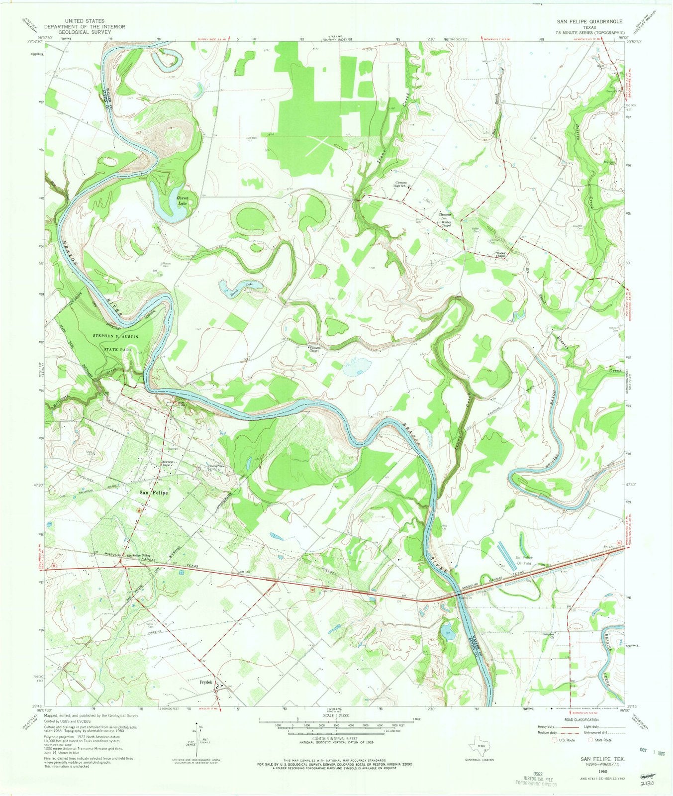 1960 San Felipe, TX - Texas - USGS Topographic Map