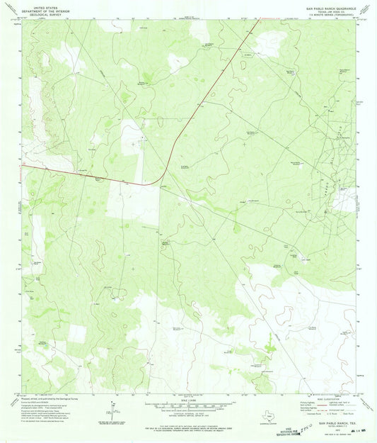 1972 San Pablo Ranch, TX - Texas - USGS Topographic Map