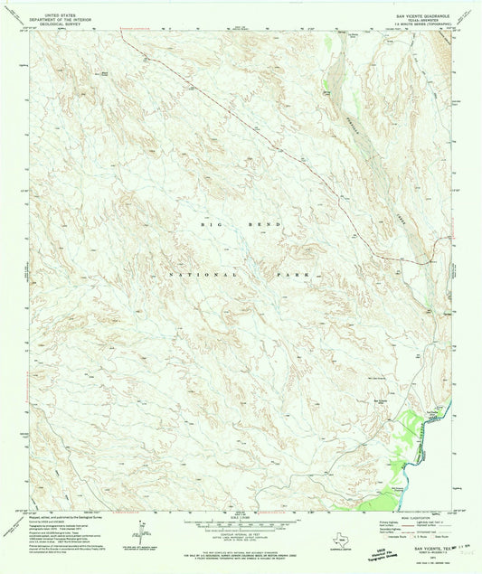 1971 San Vicente, TX - Texas - USGS Topographic Map