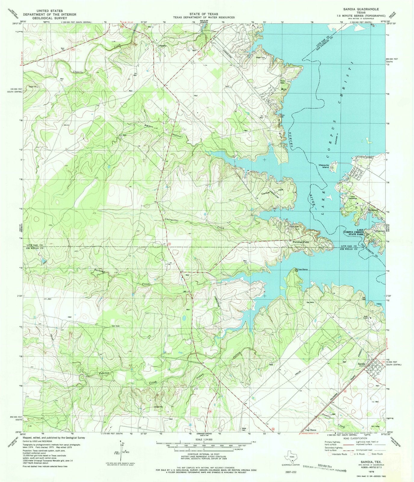 1979 Sandia, TX - Texas - USGS Topographic Map
