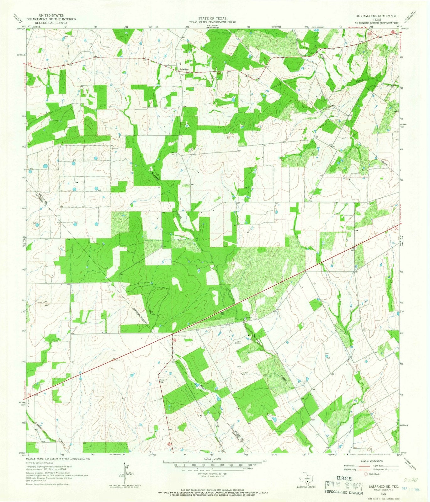 1964 Saspamco, TX - Texas - USGS Topographic Map