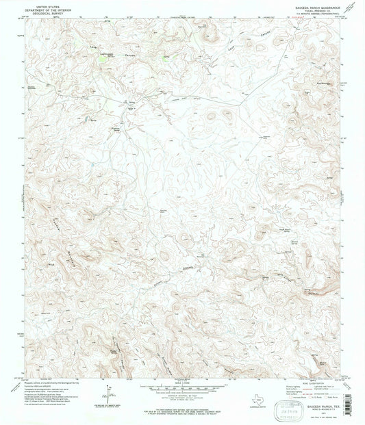 1971 Sauceda Ranch, TX - Texas - USGS Topographic Map