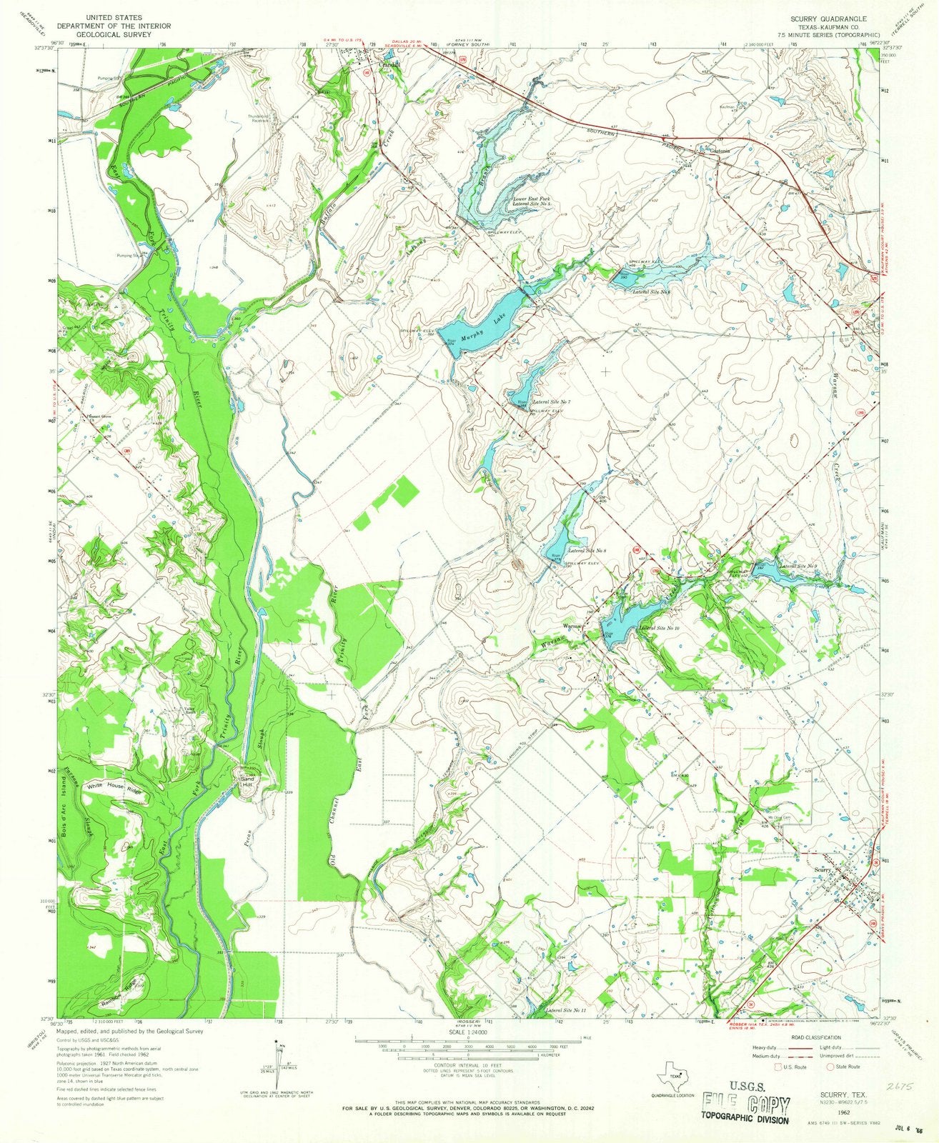1962 Scurry, TX - Texas - USGS Topographic Map