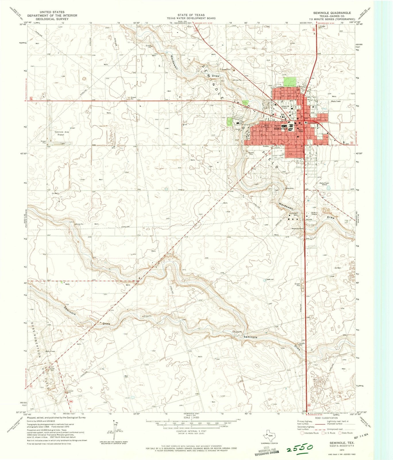 1970 Seminole, TX - Texas - USGS Topographic Map v2