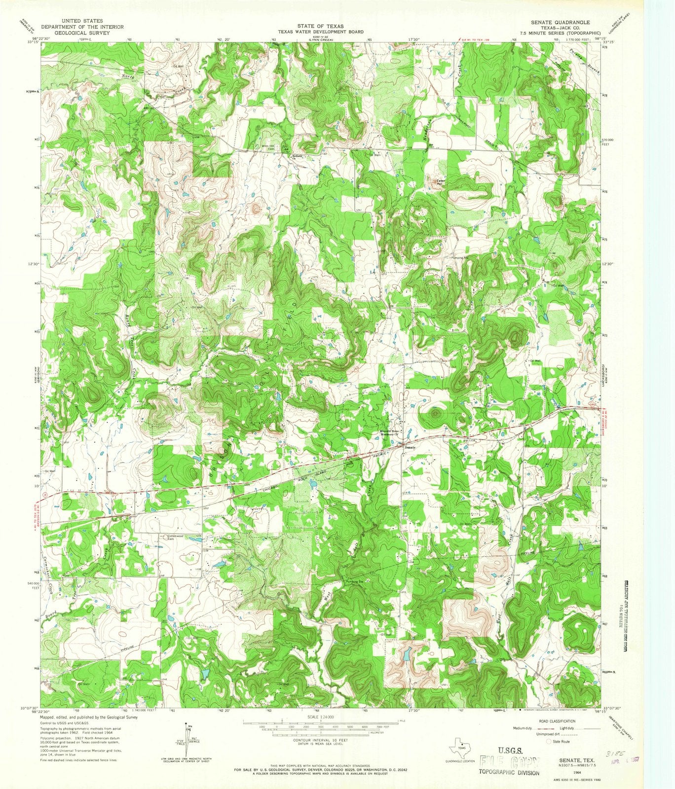 1964 Senate, TX - Texas - USGS Topographic Map