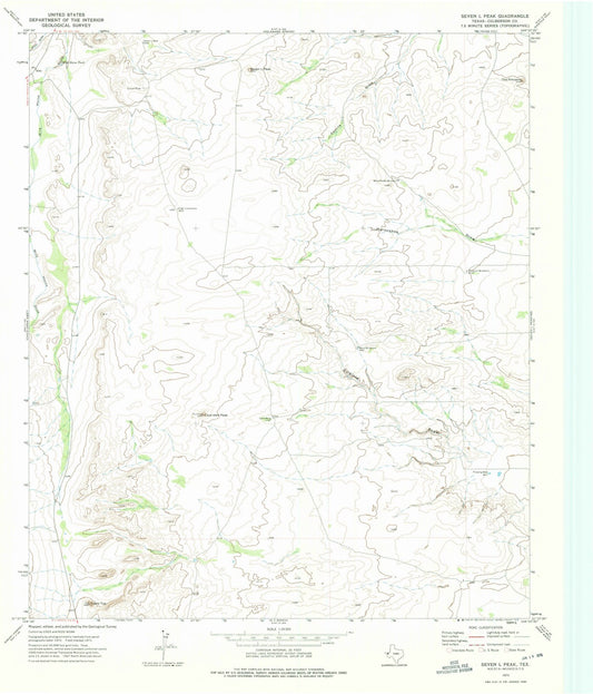 1973 Seven L Peak, TX - Texas - USGS Topographic Map v2