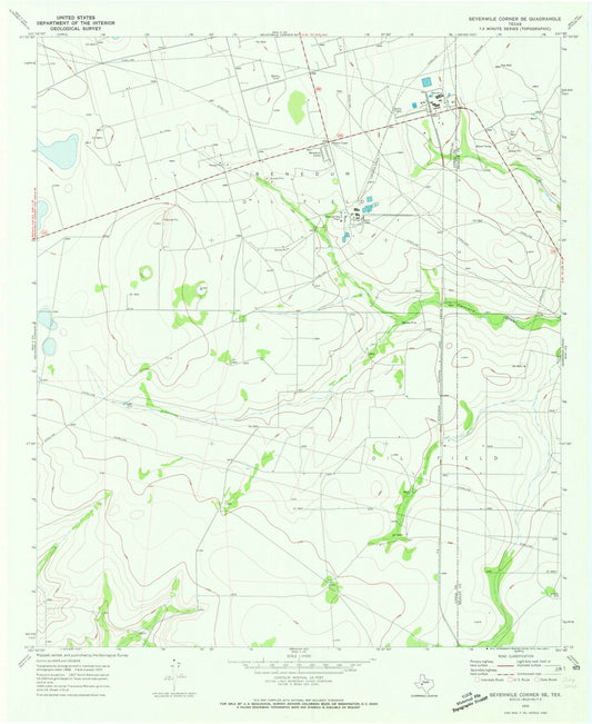 1970 Sevenmile Corner, TX - Texas - USGS Topographic Map v2