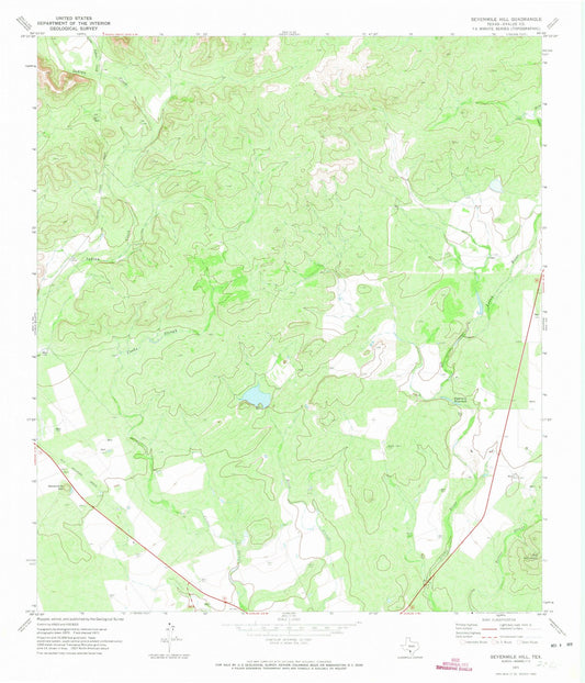 1971 Sevenmile Hill, TX - Texas - USGS Topographic Map