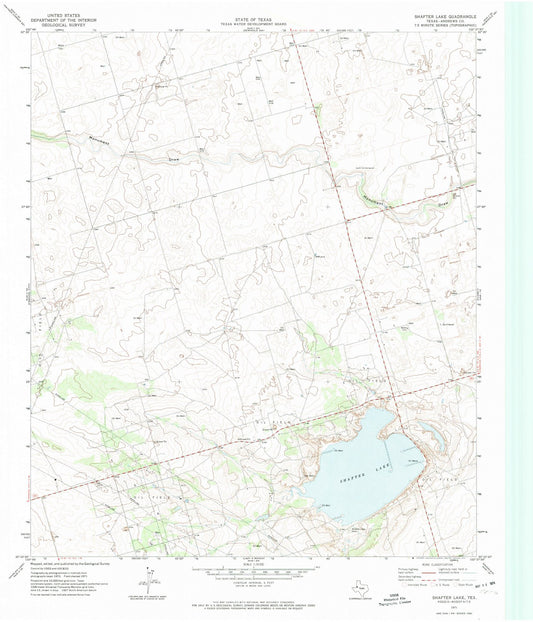1971 Shafter Lake, TX - Texas - USGS Topographic Map