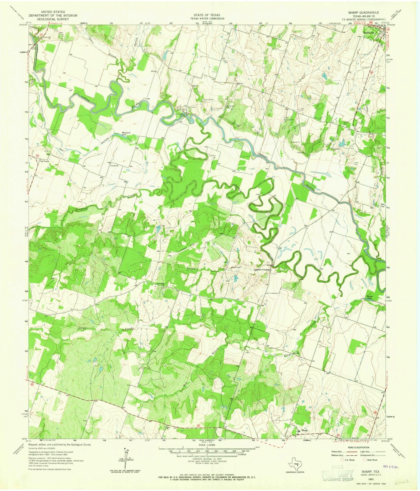 1963 Sharp, TX - Texas - USGS Topographic Map