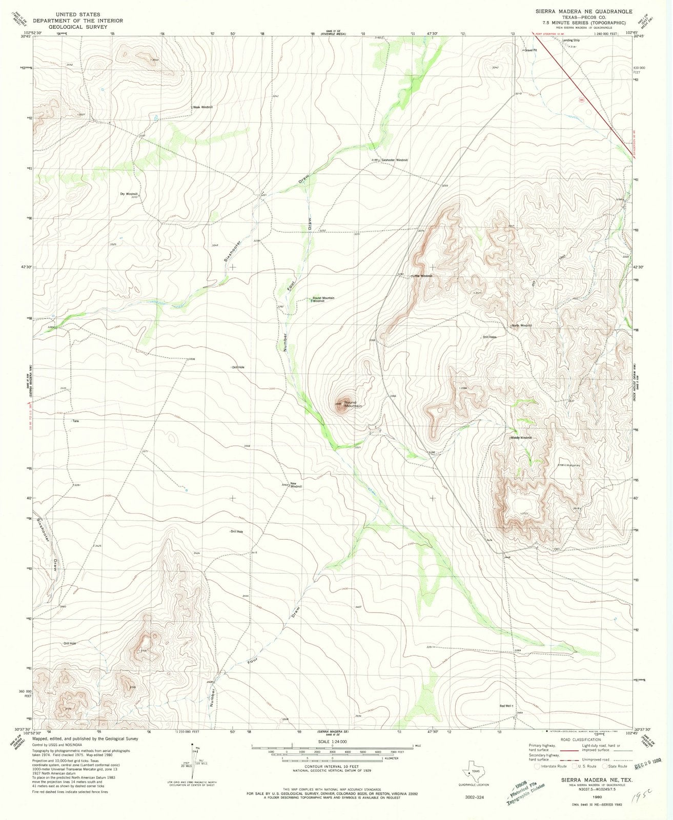 1980 Sierra Madera, TX - Texas - USGS Topographic Map