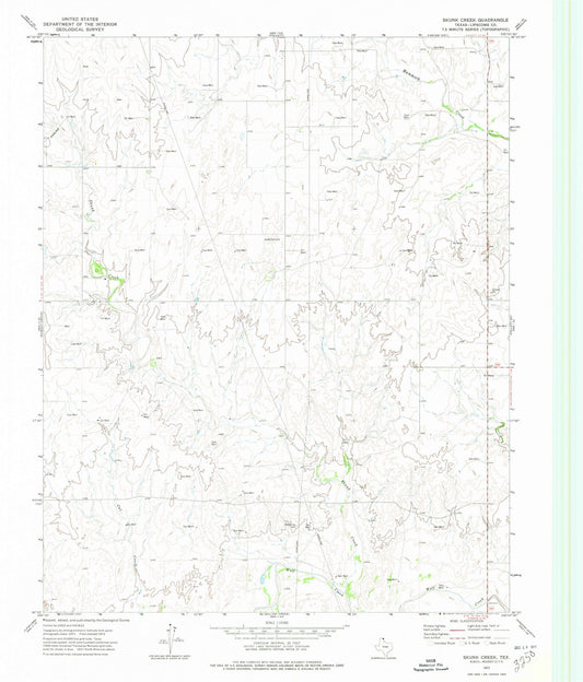 1972 Skunk Creek, TX - Texas - USGS Topographic Map