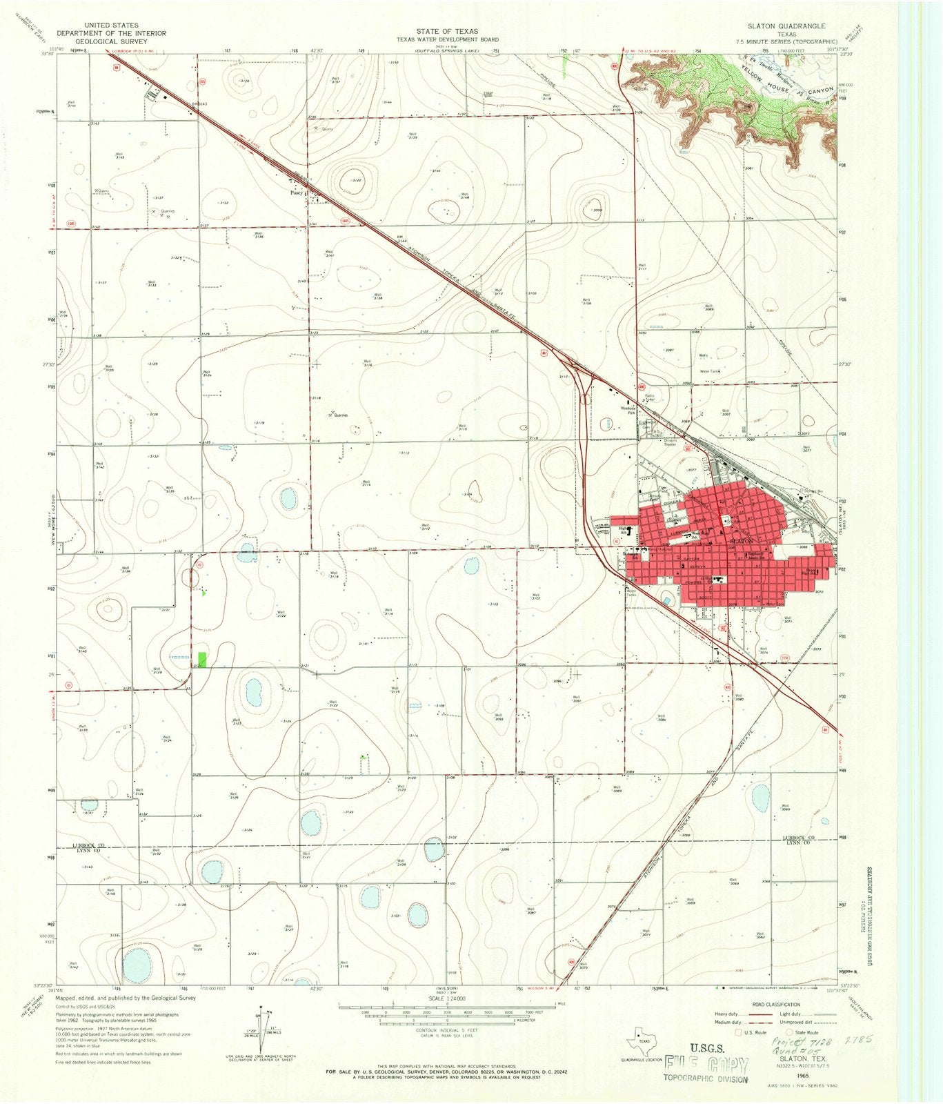 1965 Slaton, TX - Texas - USGS Topographic Map v2