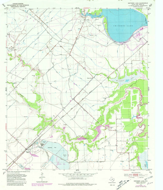 1953 Smithers Lake, TX - Texas - USGS Topographic Map
