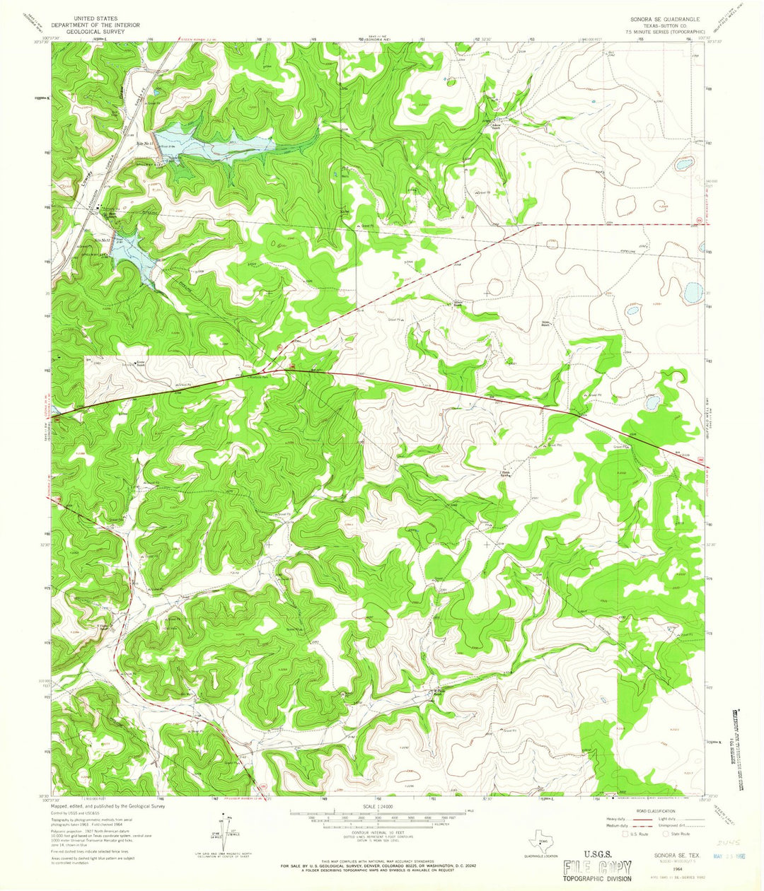 1964 Sonora, TX - Texas - USGS Topographic Map v3