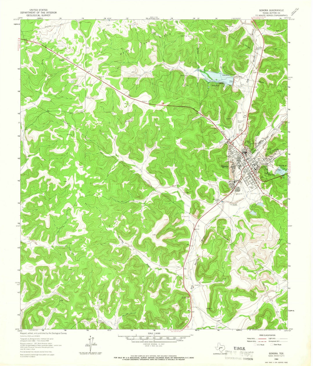 1964 Sonora, TX - Texas - USGS Topographic Map v4