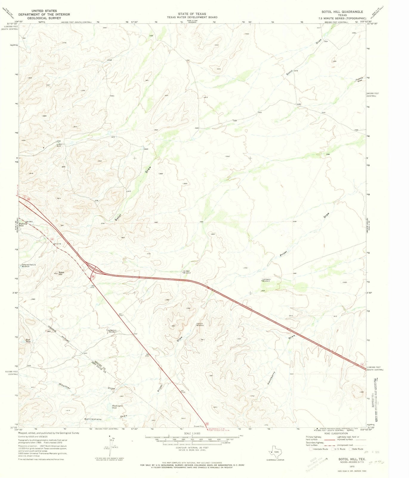 1970 Sotol Hill, TX - Texas - USGS Topographic Map