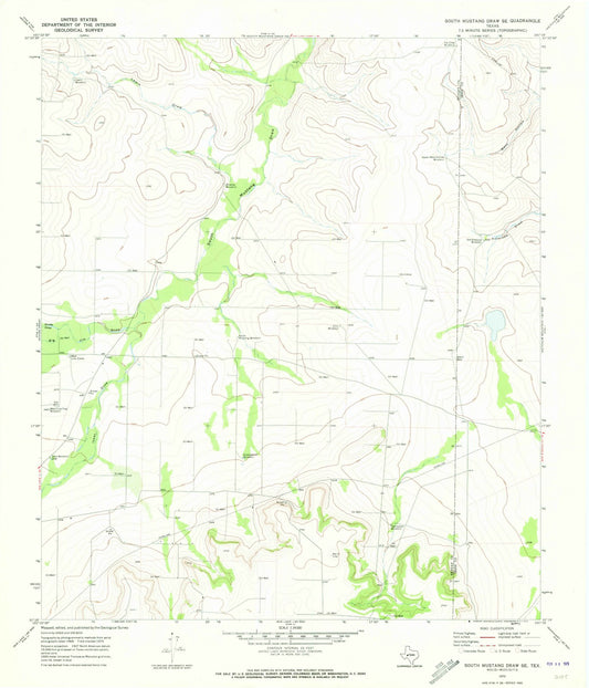 1970 South Mustangraw, TX - Texas - USGS Topographic Map v2