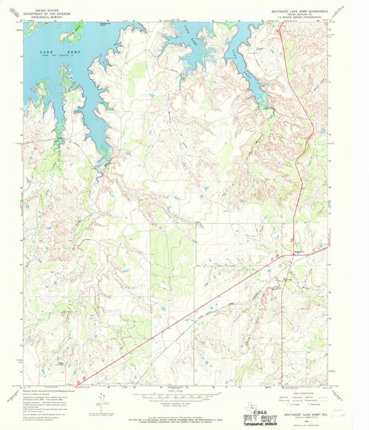 1966 Southeast Lake Kemp, TX - Texas - USGS Topographic Map