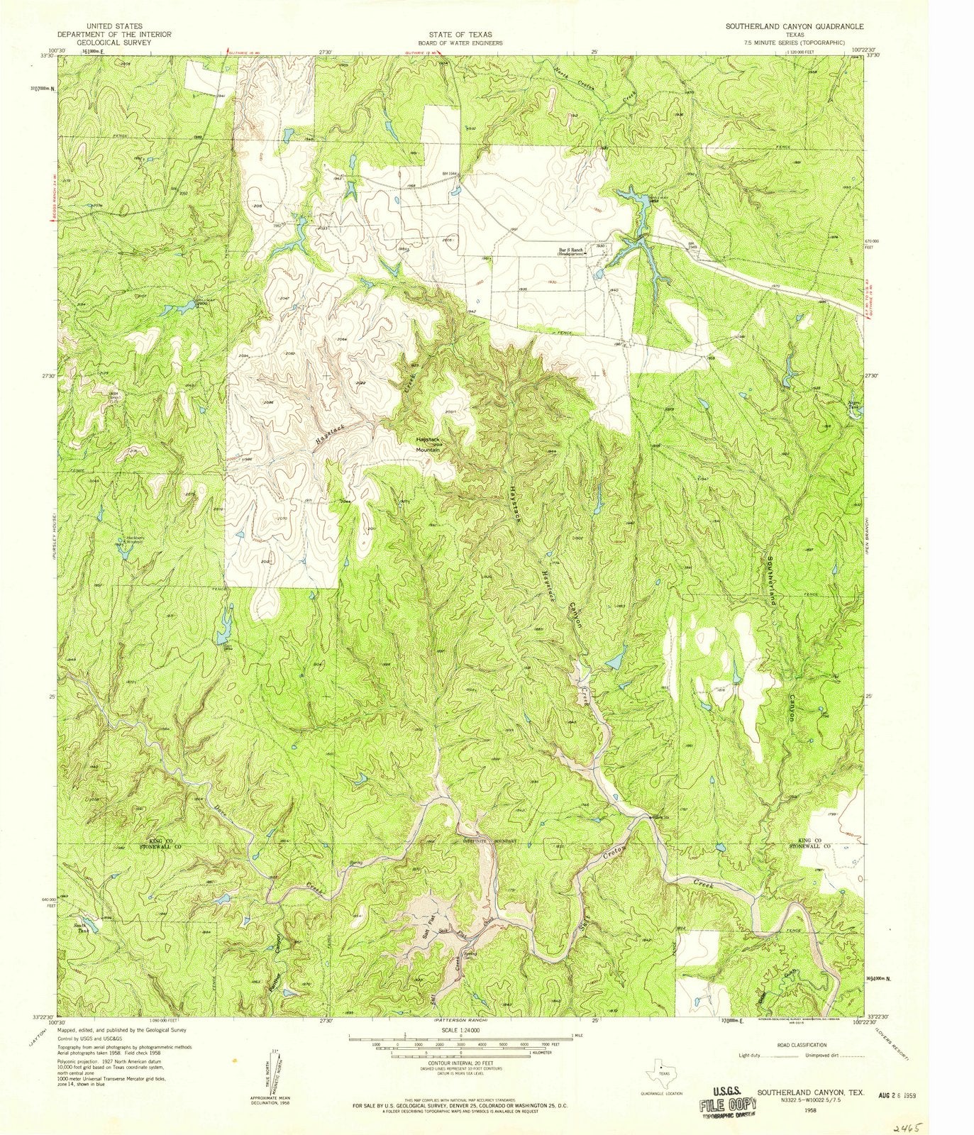 1958 Canyon, TX - Texas - USGS Topographic Map