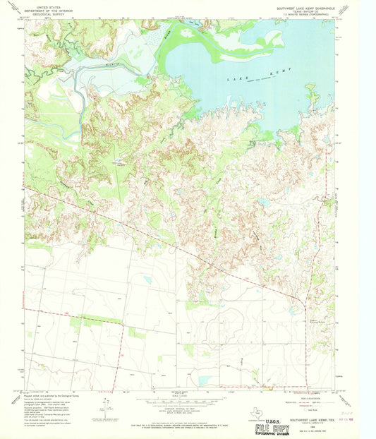 1966 Southwest Lake Kemp, TX - Texas - USGS Topographic Map
